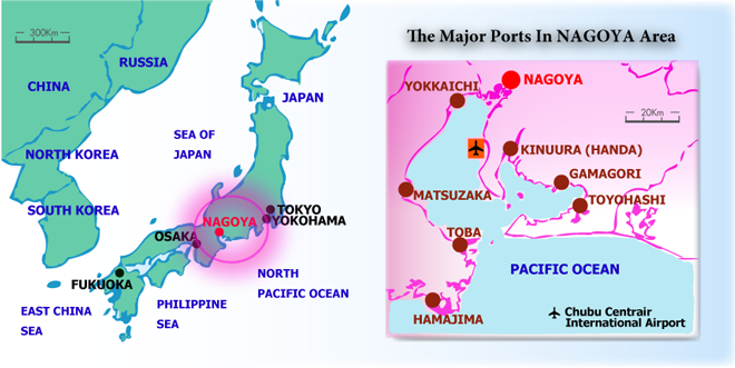 the major ports in nagoya area